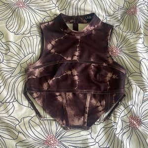 Iamgia brown tie die shirt. Size small. Courset like at the bottom